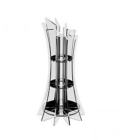 Vase design original bois mdf chêne PMMA plexiglas trasparent tube verre made in France atelier thorey découpe laser moderne