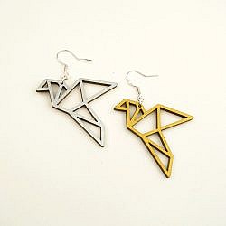 Boucles d'oreilles en bois oiseaux