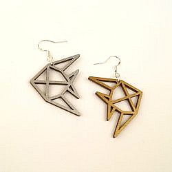 Boucles d'oreilles en bois Poisson