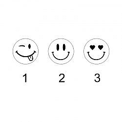 Motifs smiley pour boutons de manchette bois gravé et argent