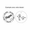 Porte-clé-papa-fête de père-cadeau-bois-original-personnalisé-dessin-gravure-enfant