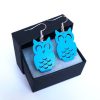 Boucles d'oreilles chouette hibou bleu turquoise