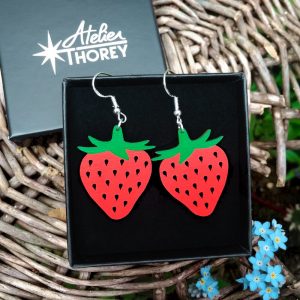 Boucles d'oreilles fraises