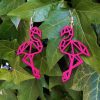 Boucles d'oreilles bois flamant rose