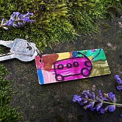 Porte-clés bois personnalisé cadeau maîtresse
