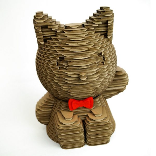 Tirelire enfant chat en carton personnalisable