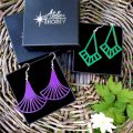 Boucles d'oreilles art déco vert émeraude ultra violet