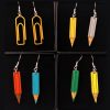 Boucles d'oreilles crayons cadeau maîtresse fun