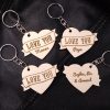 porte-clés coeur bois tatoo love you personnalisé fête des mères pères prénom