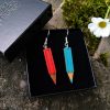 Boucles d'oreilles crayons rouge bleu