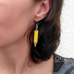 Boucles d'oreilles crayons jaune