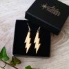 Boucles d'oreilles éclair flash bois