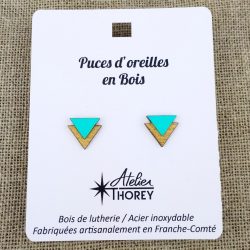 Puces triangle vert d'eau sur gravure
