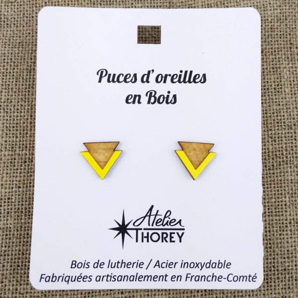 Puces triangles gravé sur jaune