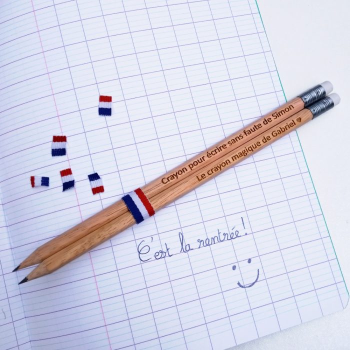 Lot de 2 Crayons de papier Made in France Textes à personnaliser