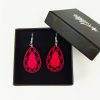 Boucles oreilles pierres précieuses saphir rouge