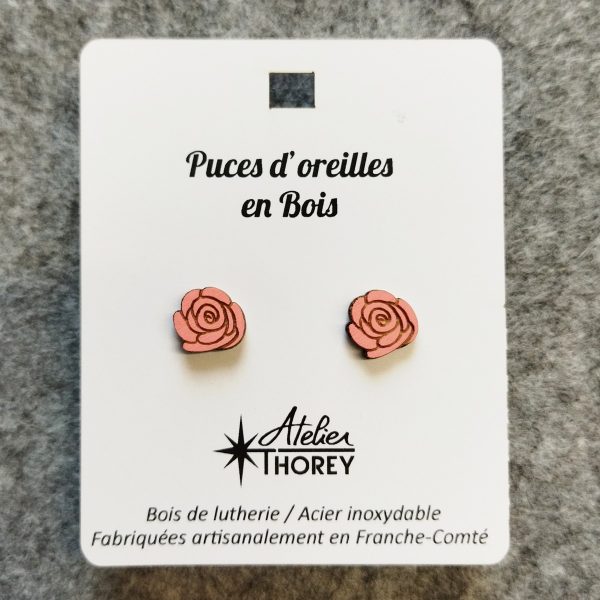 Puces en bois rose corail