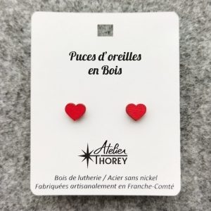 Puces en bois petit coeur