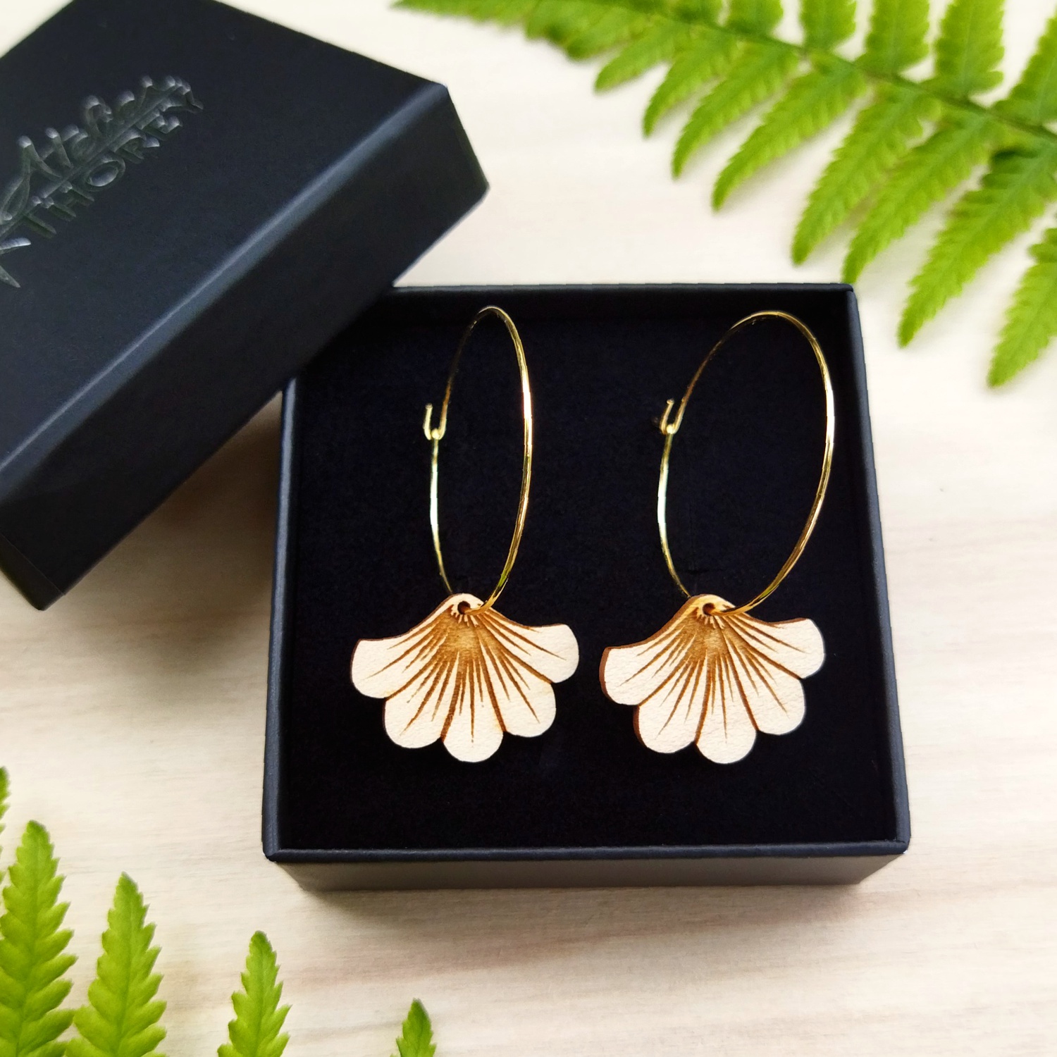 Boucles d'oreilles en bois, Fleur de vie - DHLaser Design