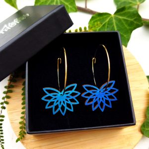 Boucles d'oreilles créoles spirographe petit lotus