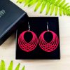 Boucles oreilles Mona rondes rouge