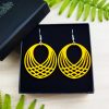 Boucles oreilles Mona rondes jaune